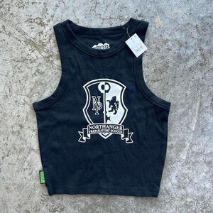 Beetlejuice Beetlejuice Black Northanger Prep Women's Black Goth Tank Top M NWT
